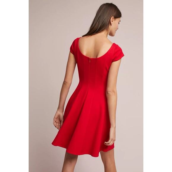 Anthropologie Bailey 44 Zoe Red Ponte Stretch Knit Fit & Flare Mini Dress XS - Picture 13 of 13